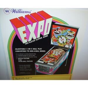 Expo Pinball FLYER Original 1969 Game Mod Groovy Pop Retro Vintage Art